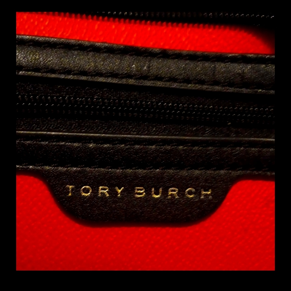 Tory Burch Crossbody Or Shoulder Tote, Striped in Black and White (EUC) - Picture 8 of 16